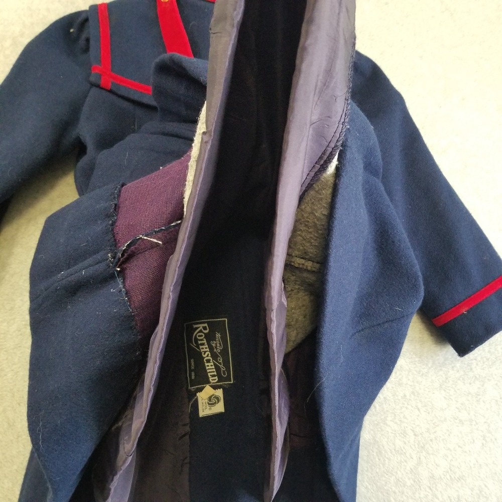 Vintage Rothschild Coat Girls Size 6 Navy Blue Buttons Stains USA - Picture 12 of 12